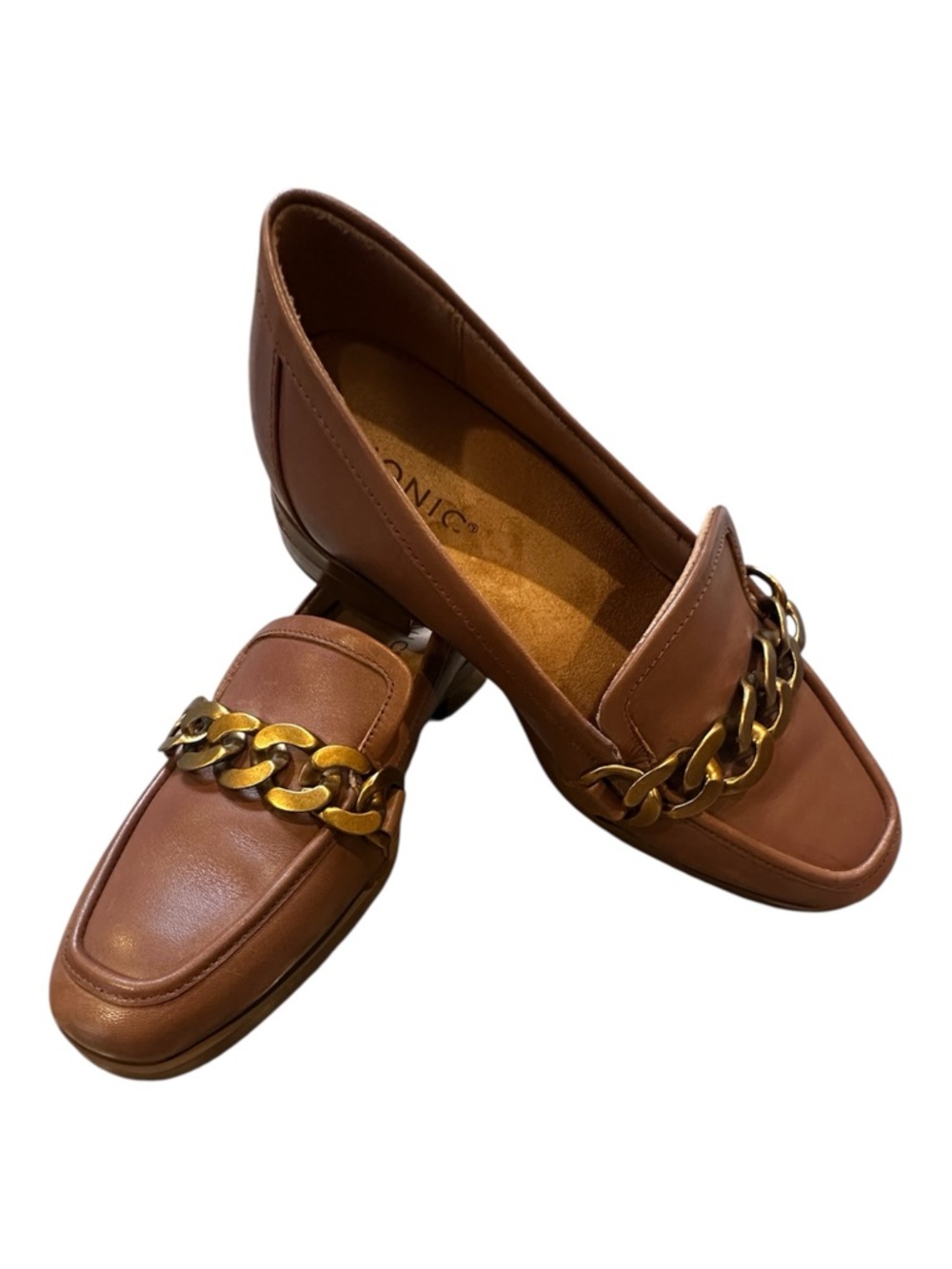 Vionic Mizelle Monks Robe Color Loafers with Gold Chain Accent
